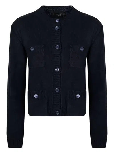 Weekend Max Mara Button Pocket Cardigan In Blue
