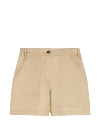 Weekend Max Mara Button Pocket Shorts In Brown