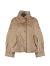 Weekend Max Mara Button Short Coat In Brown