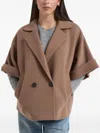 Weekend Max Mara Button Short-sleeve Jacket In Brown