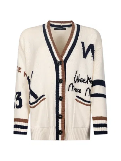 Weekend Max Mara Weekend Maxmara Wkdblasone Oversized Cardigan In Cotton Blend In Neutral