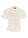 Weekend Max Mara Button-up Short-sleeved Top In White