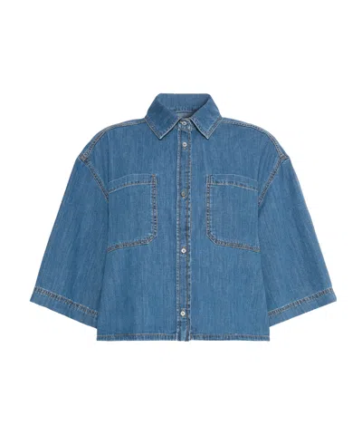 Weekend Max Mara Button-down Denim Shirt In Blue