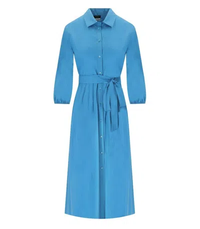 Weekend Max Mara Buttoned Belted Long In Azzurro