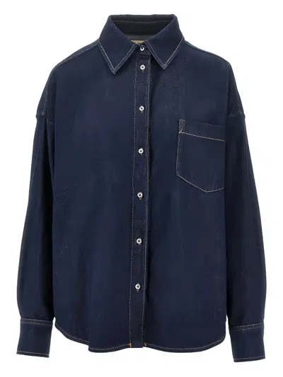 Weekend Max Mara Buttoned Shirt In Blue