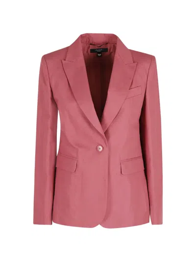Weekend Max Mara Button-fastening Blazer In Pink