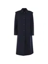Weekend Max Mara Button-fastening Flared Coat In Blue