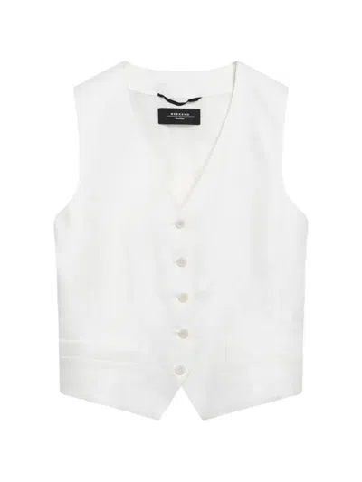 Weekend Max Mara Pace Sleeveless Linen Waistcoat In Multi