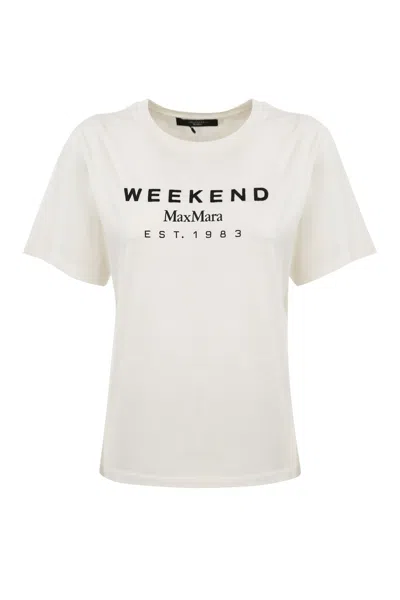 Weekend Max Mara Cabin T-shirt With Logo In Off White