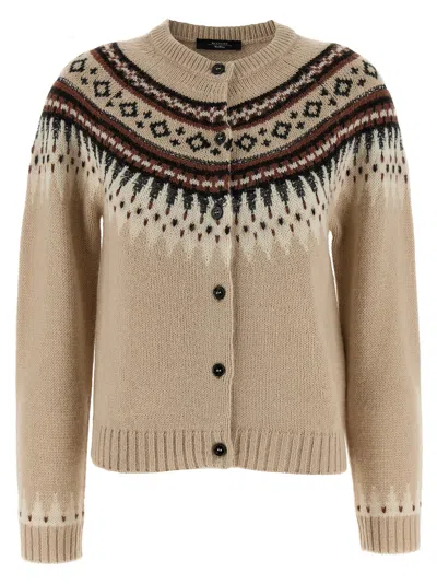 Weekend Max Mara Cabiria1234 Cardigan In Brown