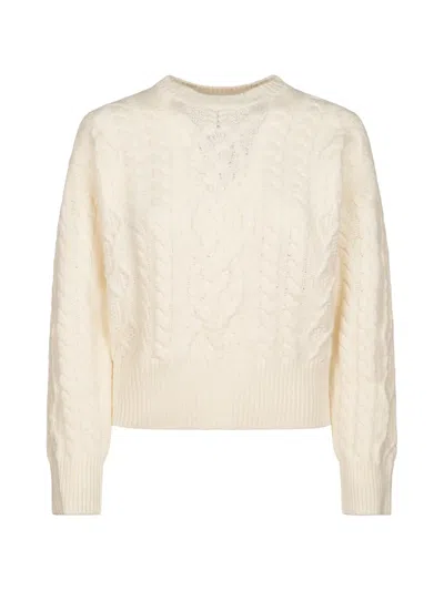 Weekend Max Mara Cable-knit Wool Sweater In Neutral