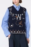 Weekend Max Mara Intarsia-knit Sleeveless Virgin-wool Sweater In Black