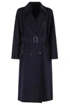 Weekend Max Mara Long-sleeved Double-breasted Coat In Black