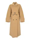 Weekend Max Mara Cadine Wool Trench Coat In Nude