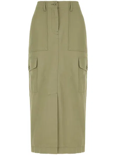Weekend Max Mara Green Calais Midi Skirt In 002 Sage Green