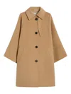 Weekend Max Mara Rufo Single-breasted Wool Coat In Brown