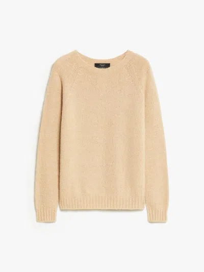 Weekend Max Mara Camel Stretch Alpaca Blend Ghiacci Sweater In Nude