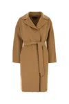 Weekend Max Mara Camel Wool Blend Civada Coat In Brown