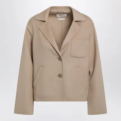 Weekend Max Mara Button-up Notched-lapel Jacket In Brown