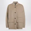Weekend Max Mara Folk Oversized Wool Jacket In Gold