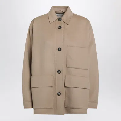 Weekend Max Mara Camel Wool Shirt Jacket In Gold