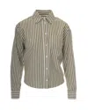 Weekend Max Mara Camicia Panetto Riga Pari Pistacchio In Multi