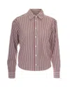 Weekend Max Mara Camicia Panetto Riga Pari Terracotta In Multi