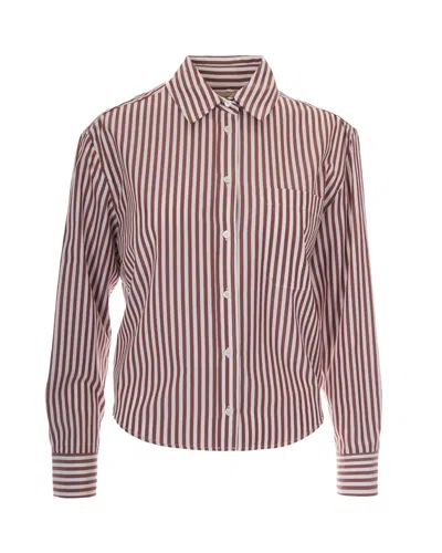 Weekend Max Mara Camicia Panetto Riga Pari Terracotta In Multi
