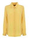 Weekend Max Mara Geo Chine Crepe Shirt In Yellow