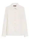 Weekend Max Mara Point-collar Gathered-cuff Shirt In Crema
