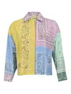 Weekend Max Mara Wkdlampone Cotton Shirt With Bandana Print In Blue