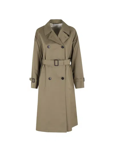 Weekend Max Mara Canasta Belted Trench Coat In Brown