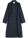 Weekend Max Mara Raglan-sleeve Double-breasted Trench Coat In Blue