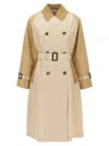 Weekend Max Mara Trench Coat Belted Contrast Collar In Gray