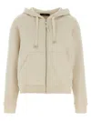 Weekend Max Mara Hooded Sweatshirt With Front Pockets And Ribbed Cuffs In Sand