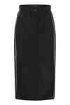 Weekend Max Mara Button Detailed Midi Skirt In Black