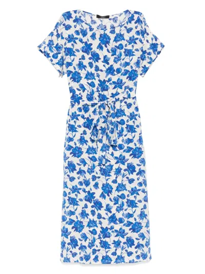 Weekend Max Mara Cannes Midi Dress In 白色