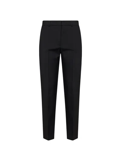 Weekend Max Mara Virgin Wool Cigarette Trousers In Black
