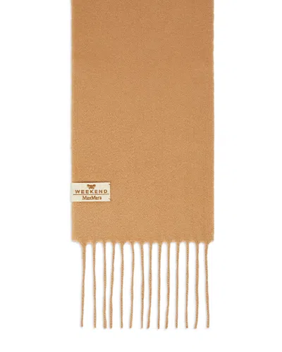 Weekend Max Mara Canossa Cashmere Scarf In Camel