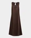 Weekend Max Mara Canossa Sleeveless Lace-trim Midi Dress In Brown