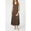Weekend Max Mara Canossa Sleeveless Satin Dress In Brown
