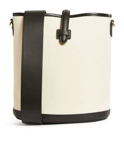 Weekend Max Mara Canvas-leather Bucket Bag In White