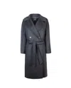 Weekend Max Mara Resina Belted Waist Coat In Black
