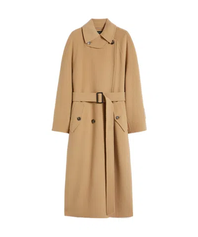 Weekend Max Mara Cappotto Trench In Lana Double - Cammello In Brown