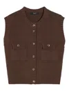 Weekend Max Mara Weekend Maxmara Cotton-blend Yarn Gilet Chocolate In Brown