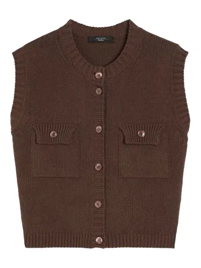 WEEKEND MAX MARA CAPRARA CHOCOLATE VEST