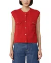 Weekend Max Mara Caprara Cotton Blend Sweater Vest In Red
