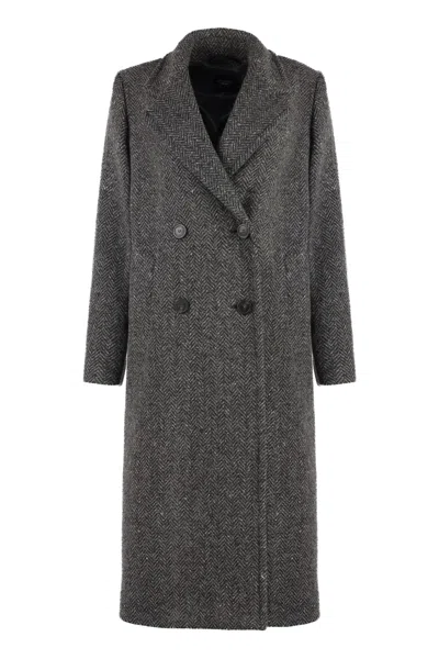 Weekend Max Mara Caprara Wool Blend Double-breasted Coat In Grey