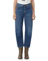 Weekend Max Mara Omens Navy Caprile Barrel-leg Denim Jeans In Blue