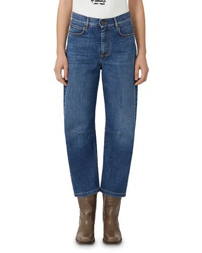 Weekend Max Mara Caprile Barrel Leg Jeans In Navy In Blue